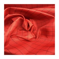 Esd Antistatics Plain 10mm Grid Waterproof Polyester Esd Anti Static Fabric For Esd Clothes